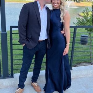 REFORMATION Jeany Navy Maxi Dress M